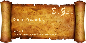 Dusa Zsanett névjegykártya