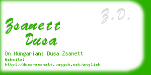 zsanett dusa business card